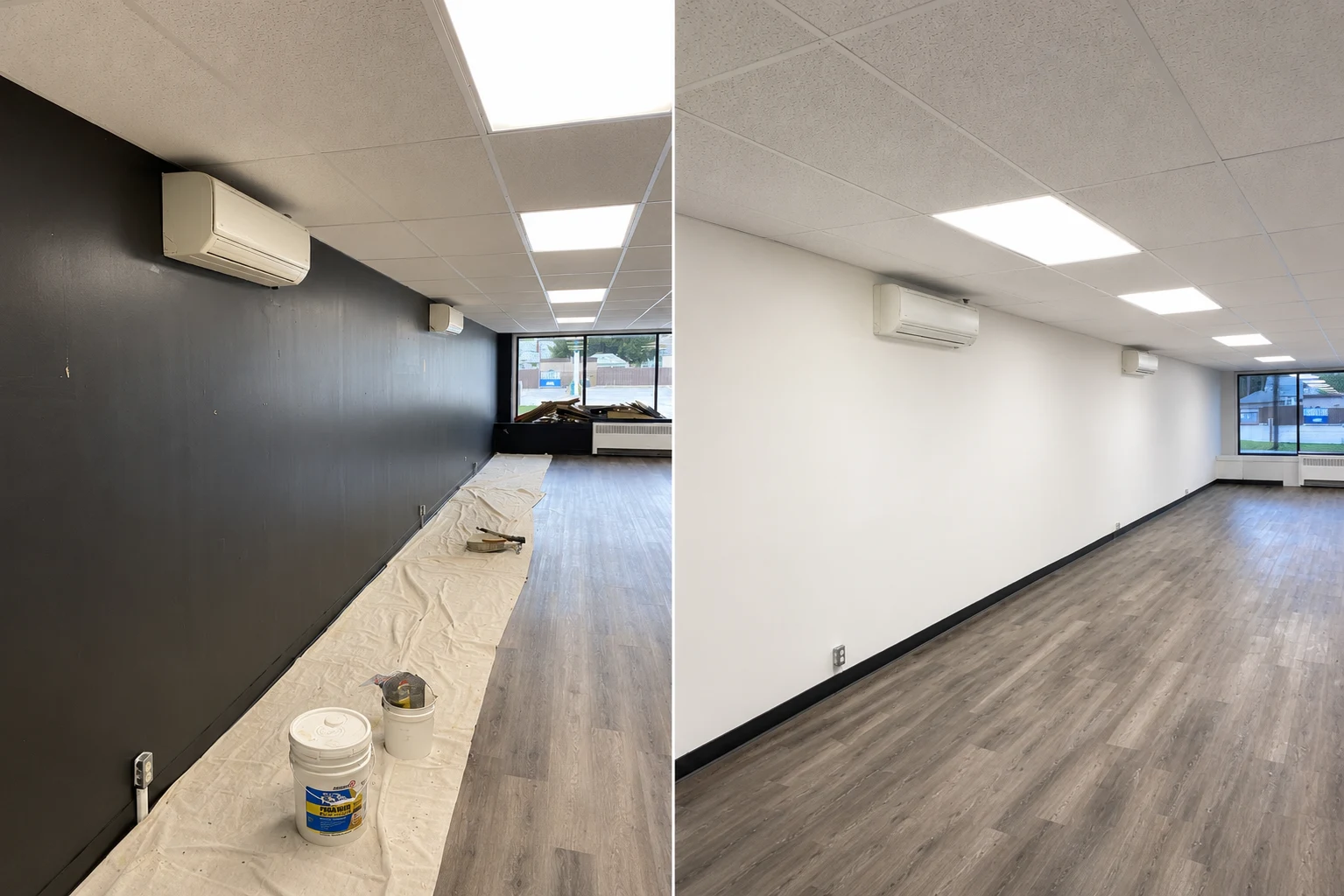 Storefront repaint completed by Merit Painting & Drywall